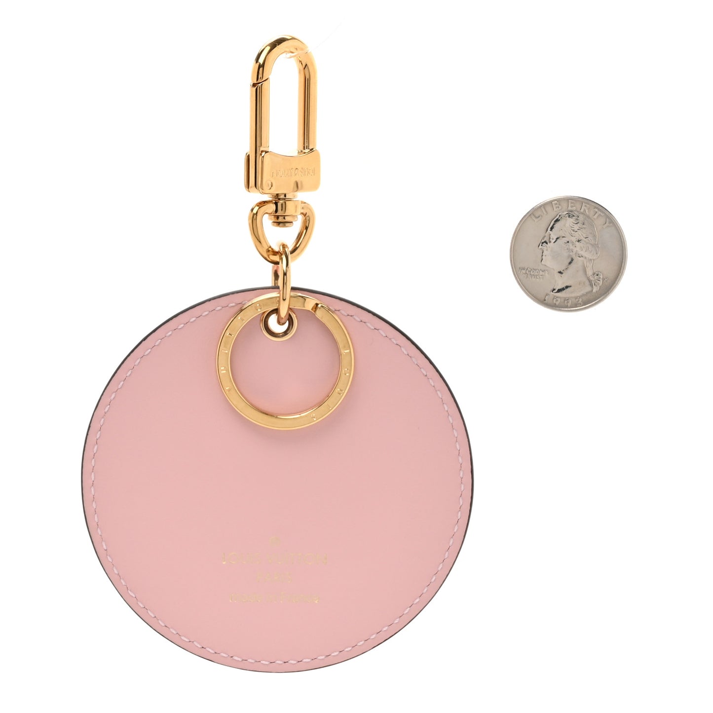 Calfskin Monogram Valentines Day Illustre Bag Charm Key Holder Rose Clair