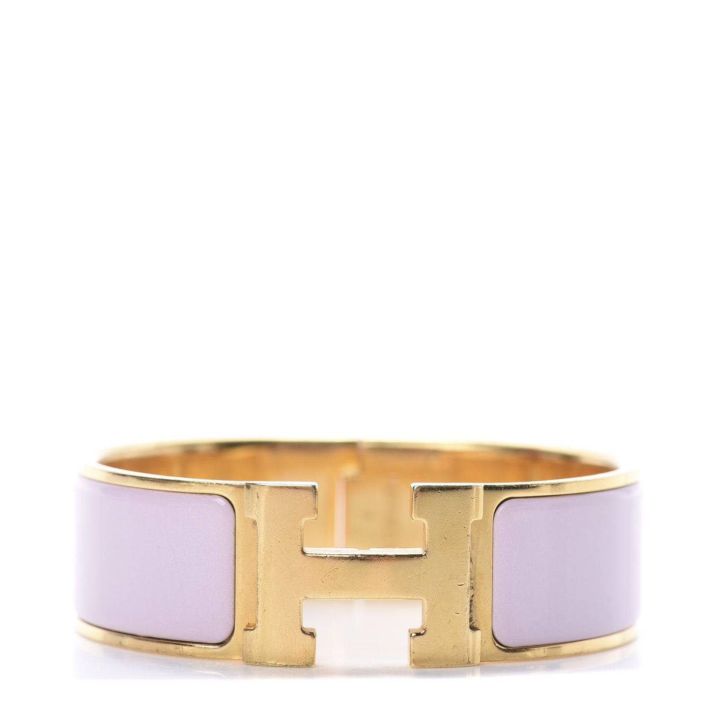Enamel Wide Clic Clac H Bracelet GM Rose Dragee