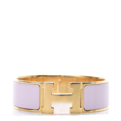 Hermes Enamel Wide Clic Clac H Bracelet GM Rose Dragee 1 of 3