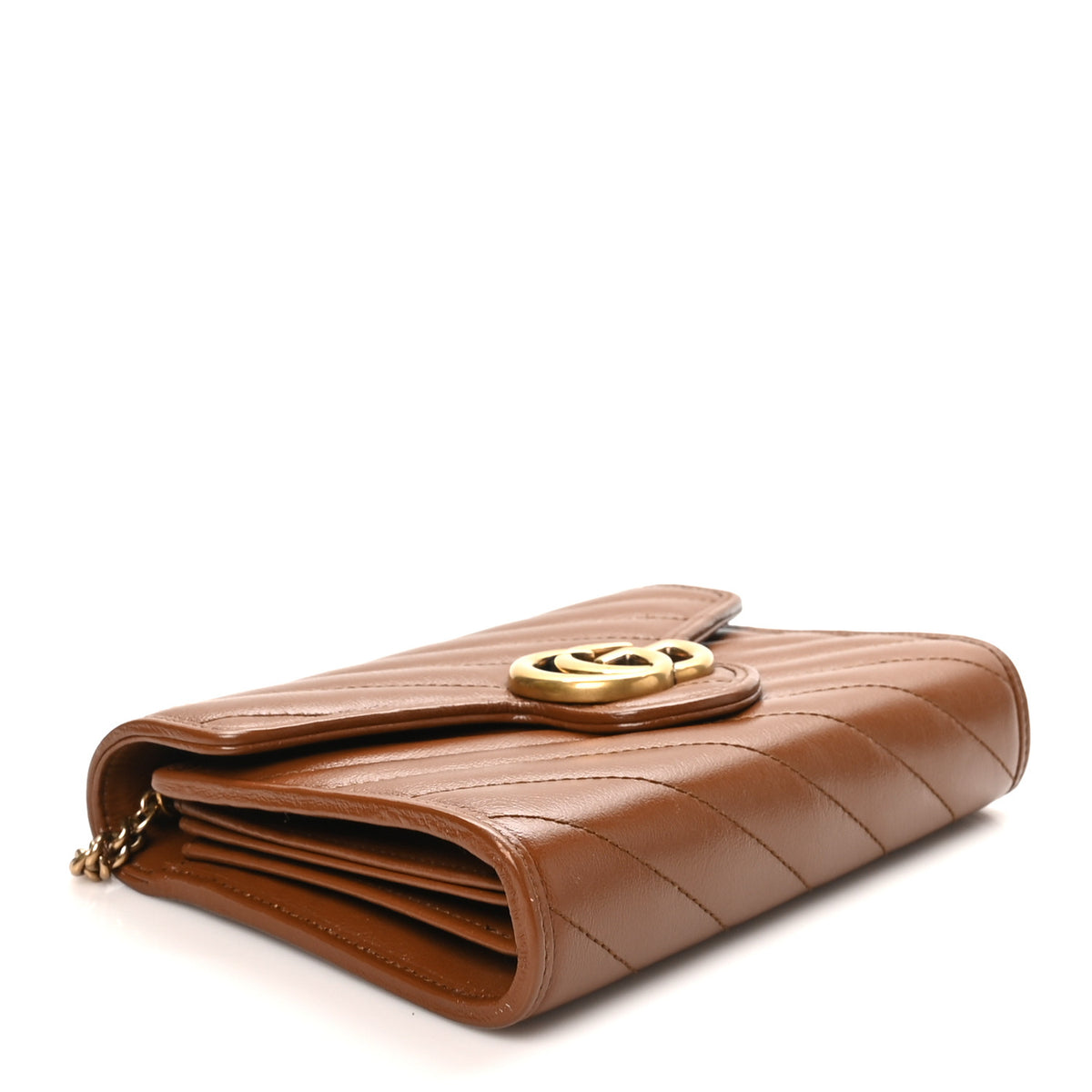 Azalea Calfskin Matelasse Diagonal GG Marmont Chain Wallet Cuir