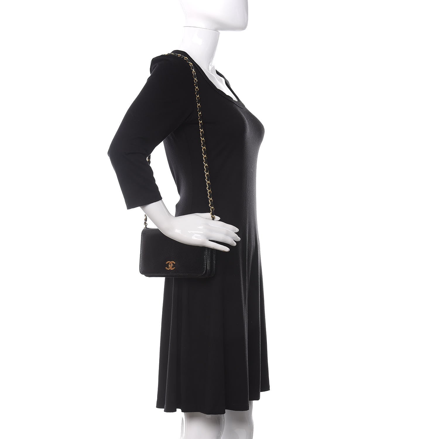 Chanel Lizard Mini Single Flap Black 2 of 14