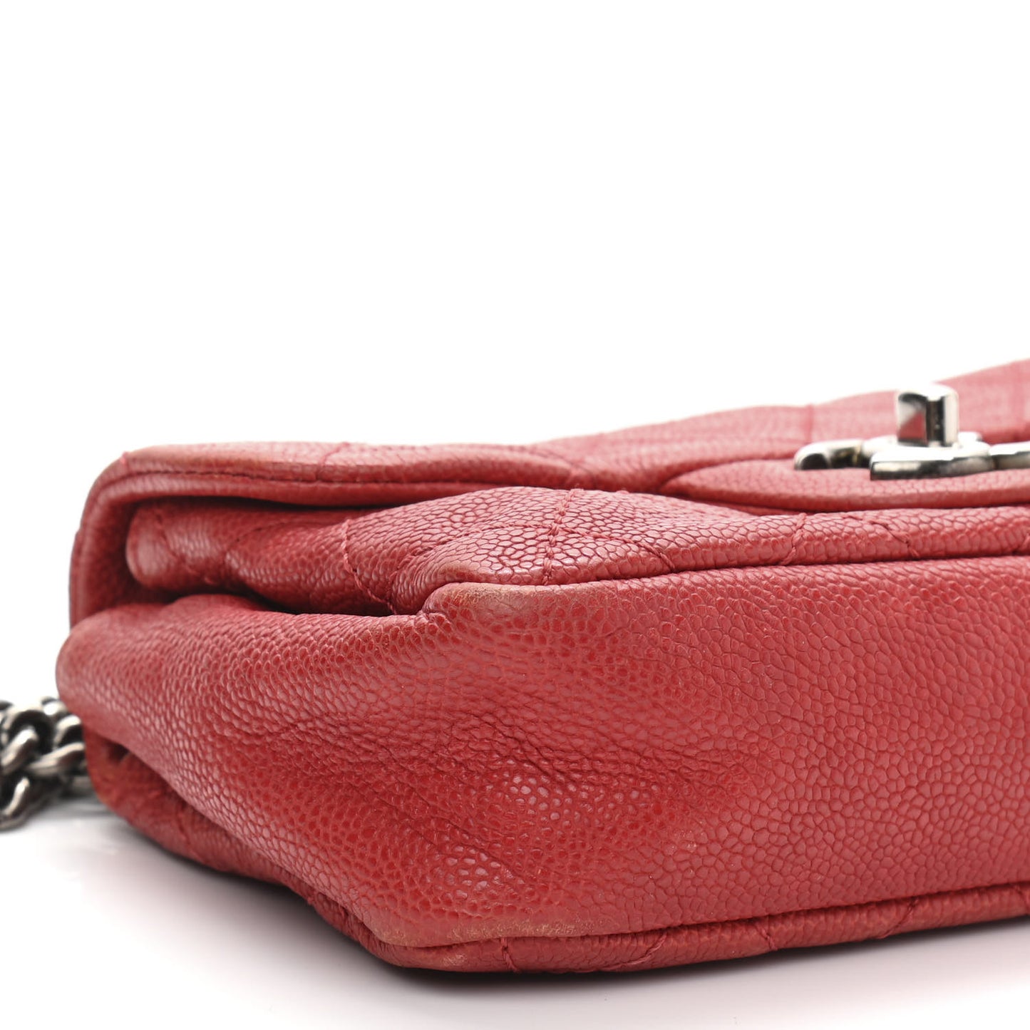 Caviar Quilted Mini Simply CC Flap Red