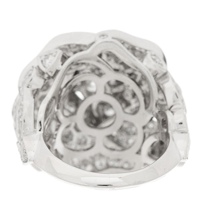 Chanel 18K White Gold Diamond 3.50ct Bouton de Camelia Ring 52 6 6 of 10