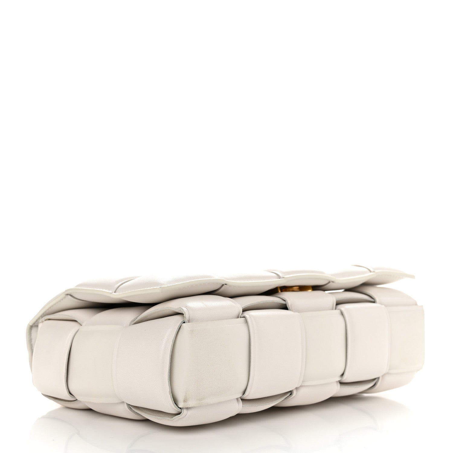 Bottega Veneta Lambskin Maxi Intreccio Padded Chain Cassette Crossbody Bag White 4 of 10