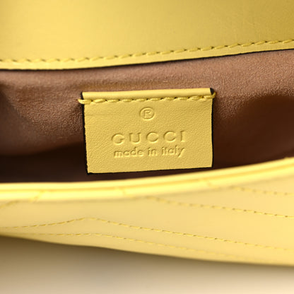 Gucci Calfskin Matelasse Super Mini GG Marmont Shoulder Bag Banana 6 of 9