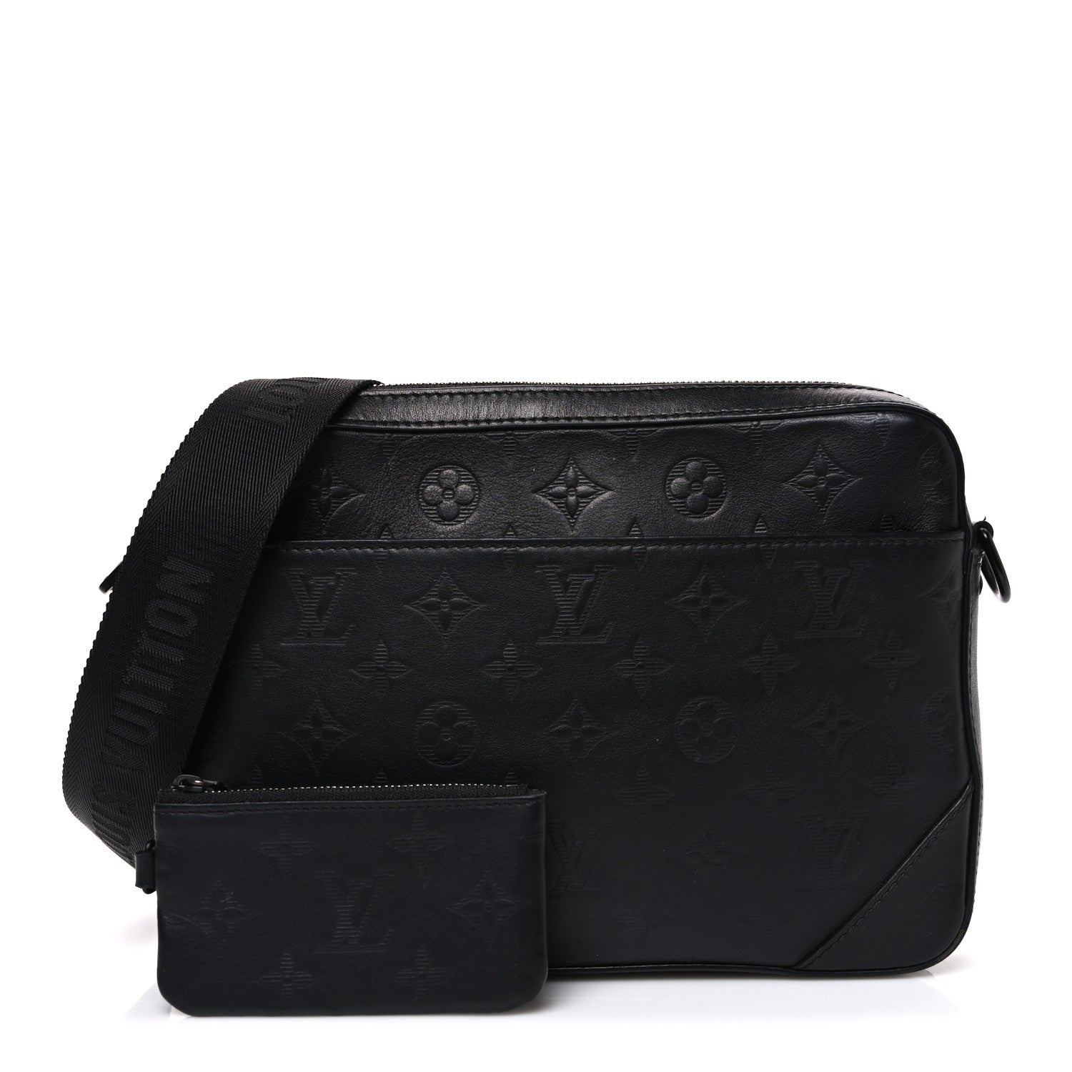 Louis Vuitton Calfskin Monogram Shadow Duo Messenger Black 1860650