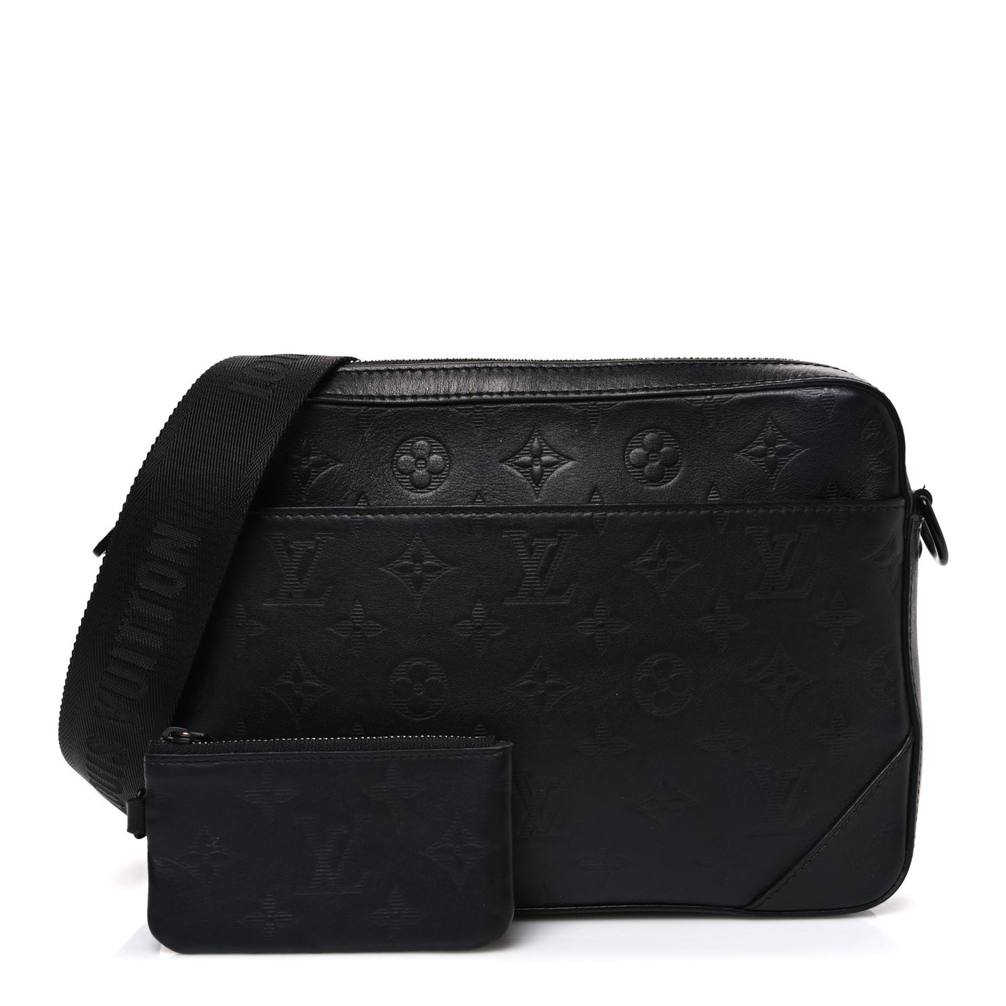 Calfskin Monogram Shadow Duo Messenger Black