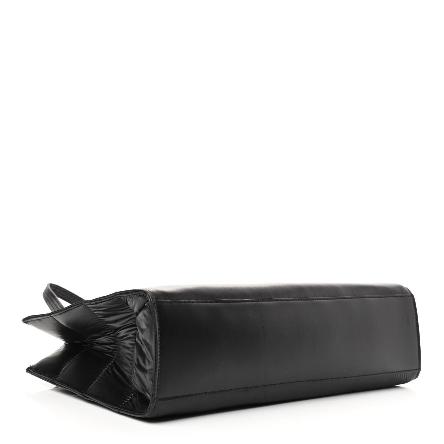 Nylon Medium Puff Shopping Bag Black