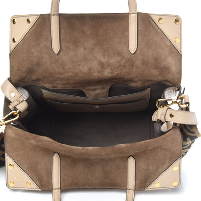 Fendi Agnello Old Shine Vitello Go Rain Large Flip Tote Amido Cocco 5 of 9