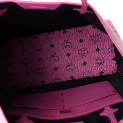 MCM Visetos Kira North South Shopper Tote Pink 4 of 8
