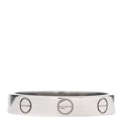 Cartier 18K White Gold 3.5mm LOVE Wedding Band Ring 55 7.25 3 of 6