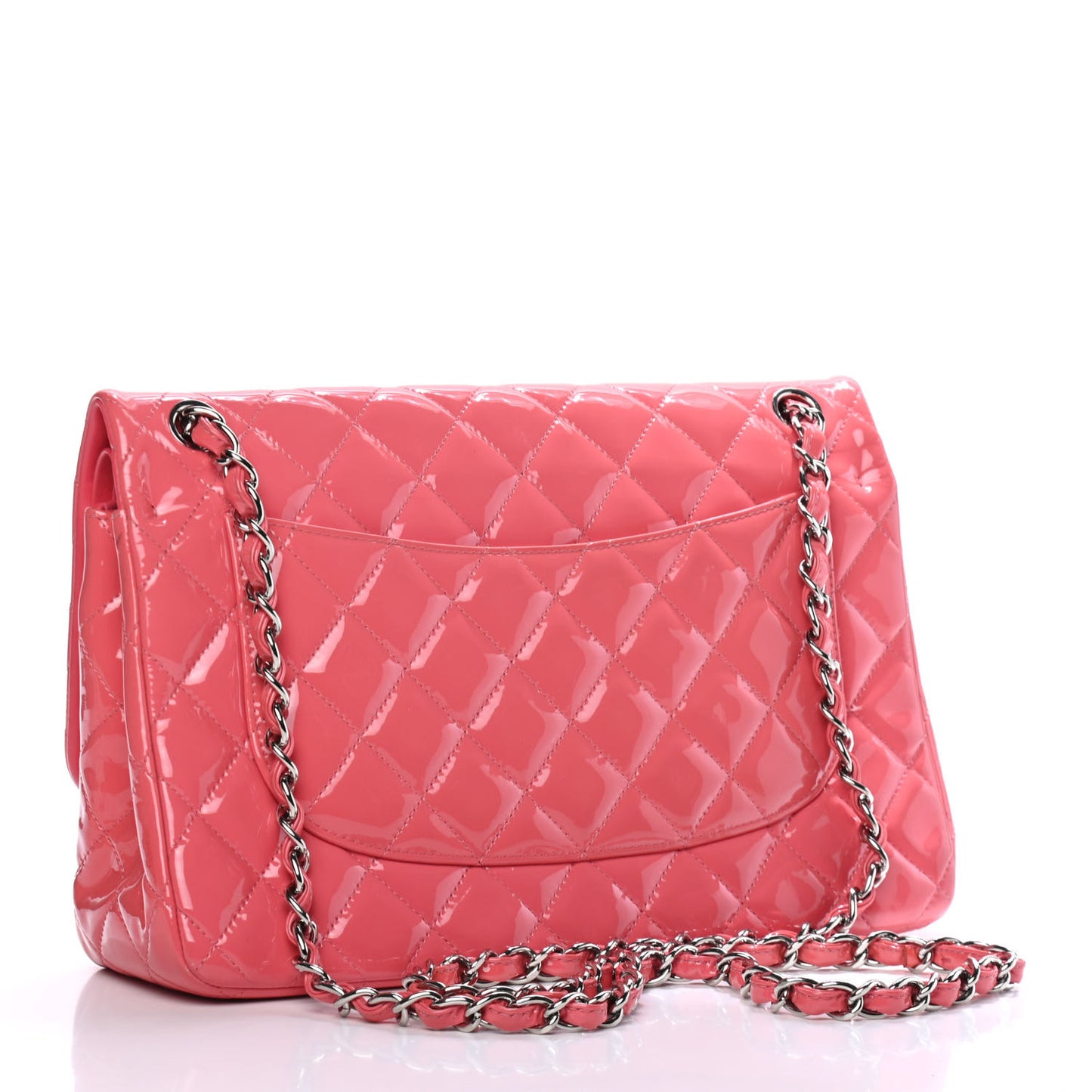 Patent Quilted Jumbo Double Flap Pink