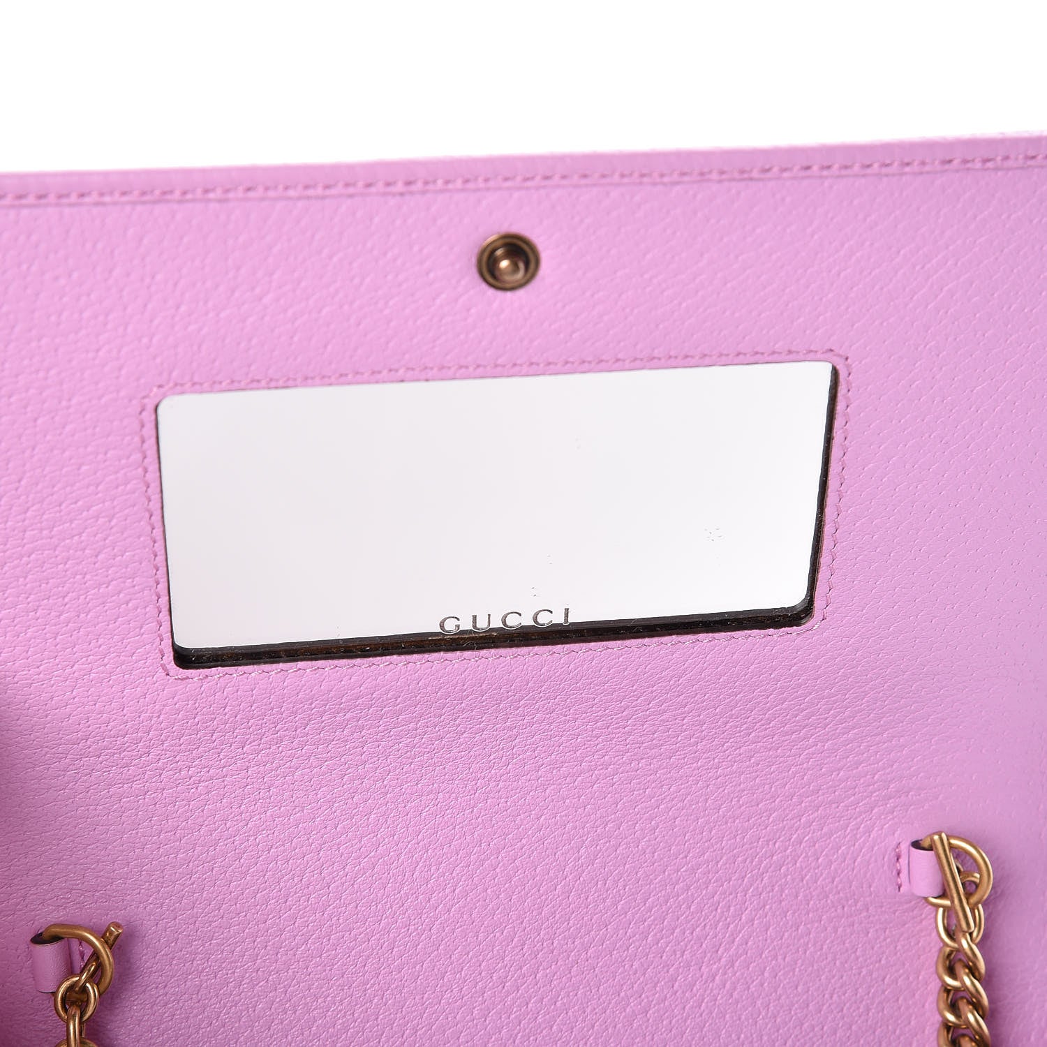 Gucci Calfskin Marquise Crystals Mini GG Chain Wallet Malva 8 of 11