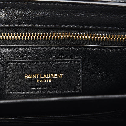 Saint Laurent Suede All-Over Monogram Small Le Monogramme Satchel Black 6 of 10