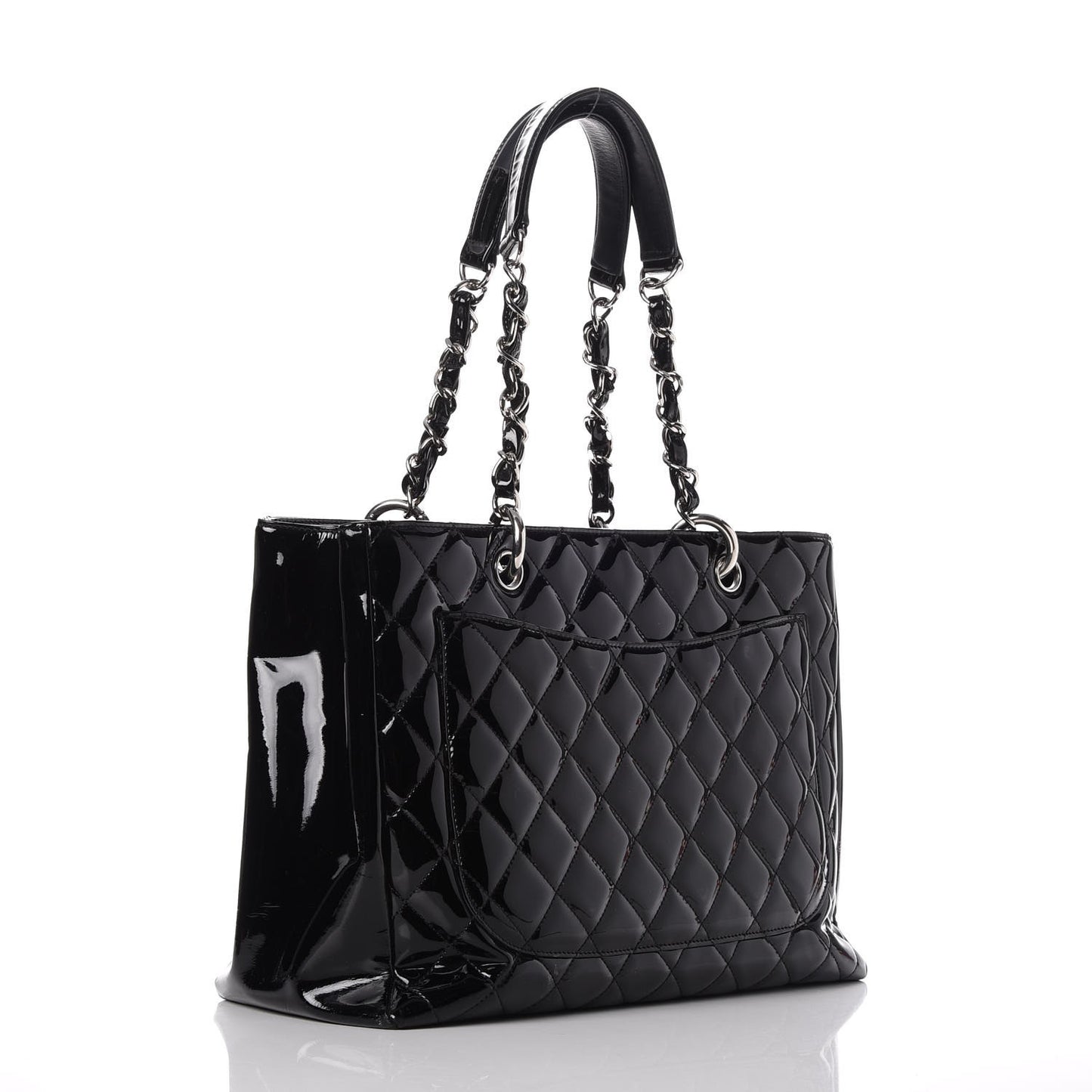 Patent Quilted Grand Shopping Tote GST Black