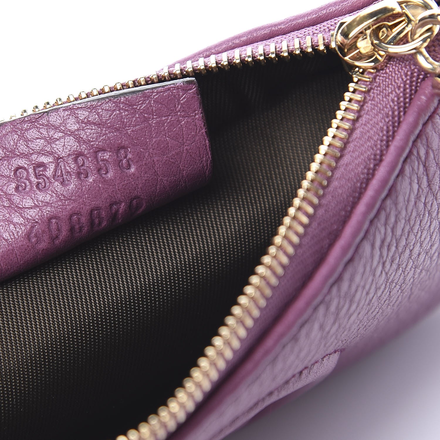 Gucci Pebbled Calfskin Soho Key Case Peonia Flower 6 of 7