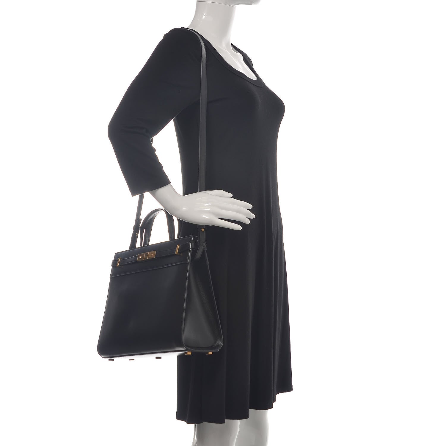 Saint Laurent Calfskin Small Manhattan Shopper Tote Black 3 of 11