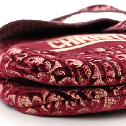 Christian Dior Velvet Oblique Saddle Bag Burgundy 9 of 12