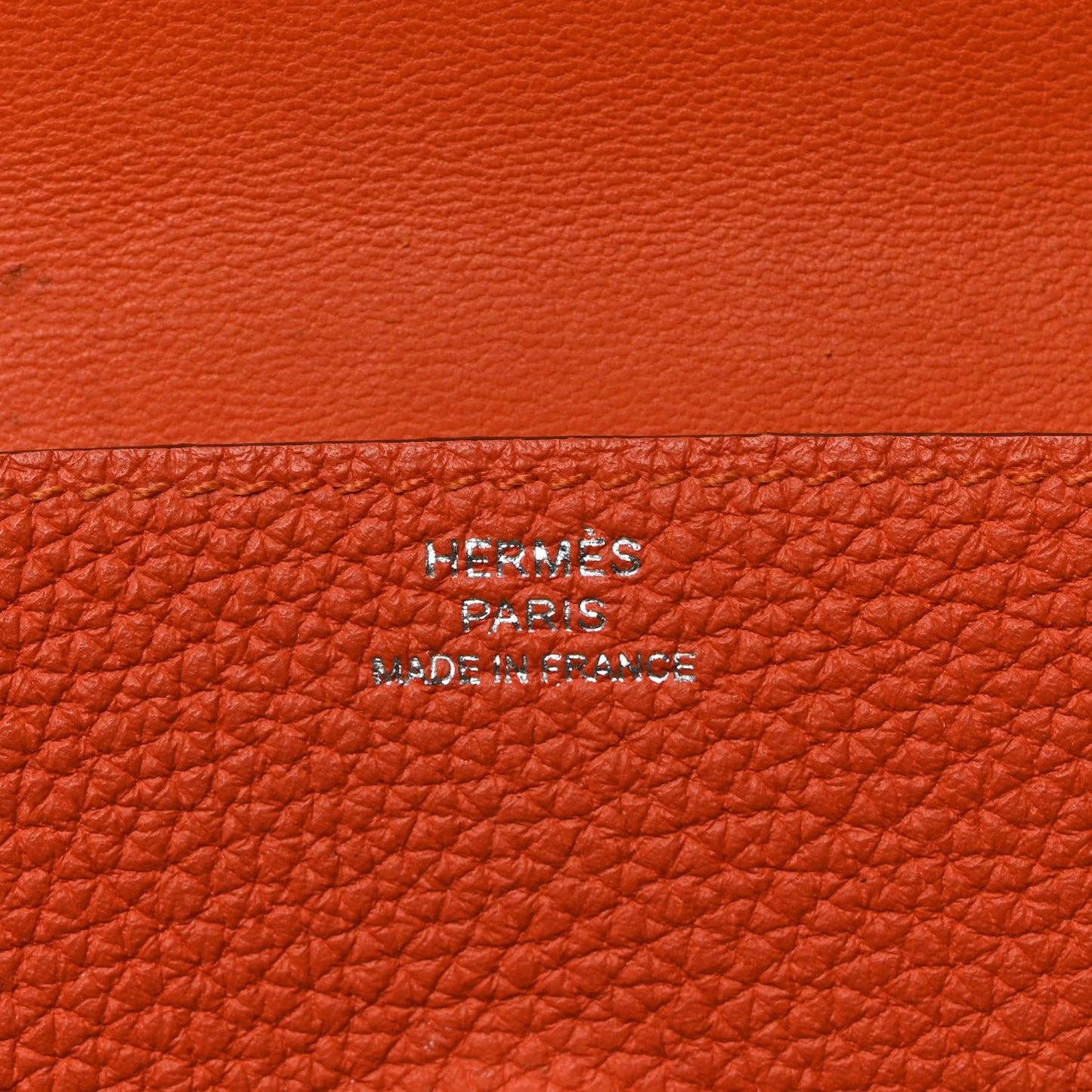 Togo Dogon Card Case Key Holder Orange