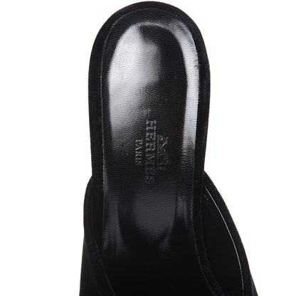 Hermes Velvet Victoria Mule 37 Black 7 of 8