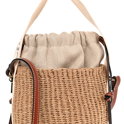 Chloe Raffia Calfskin Small Woody Basket Bag Brown 8 of 11