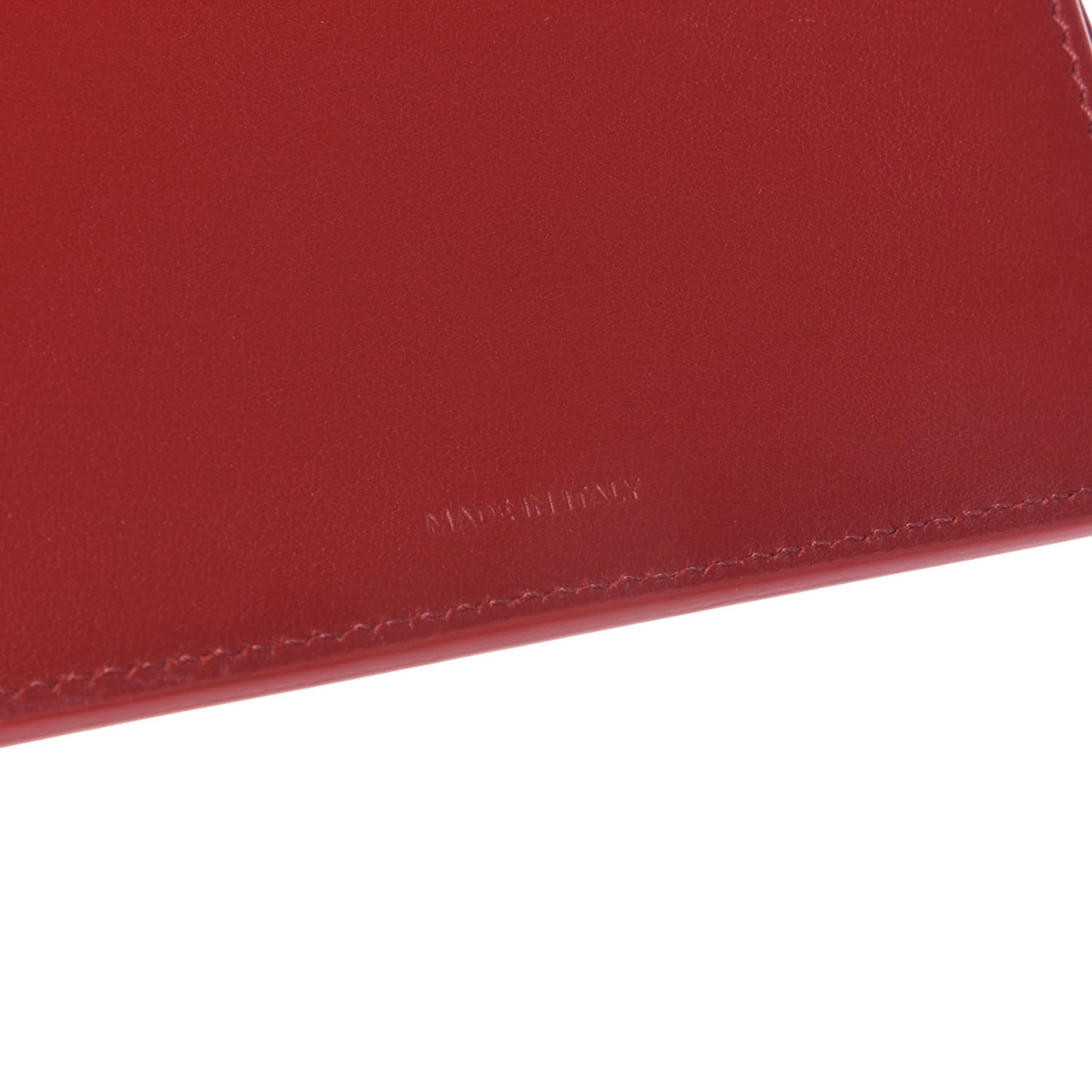 Grained Calfskin Medium Multifunction Strap Wallet Coquelicot