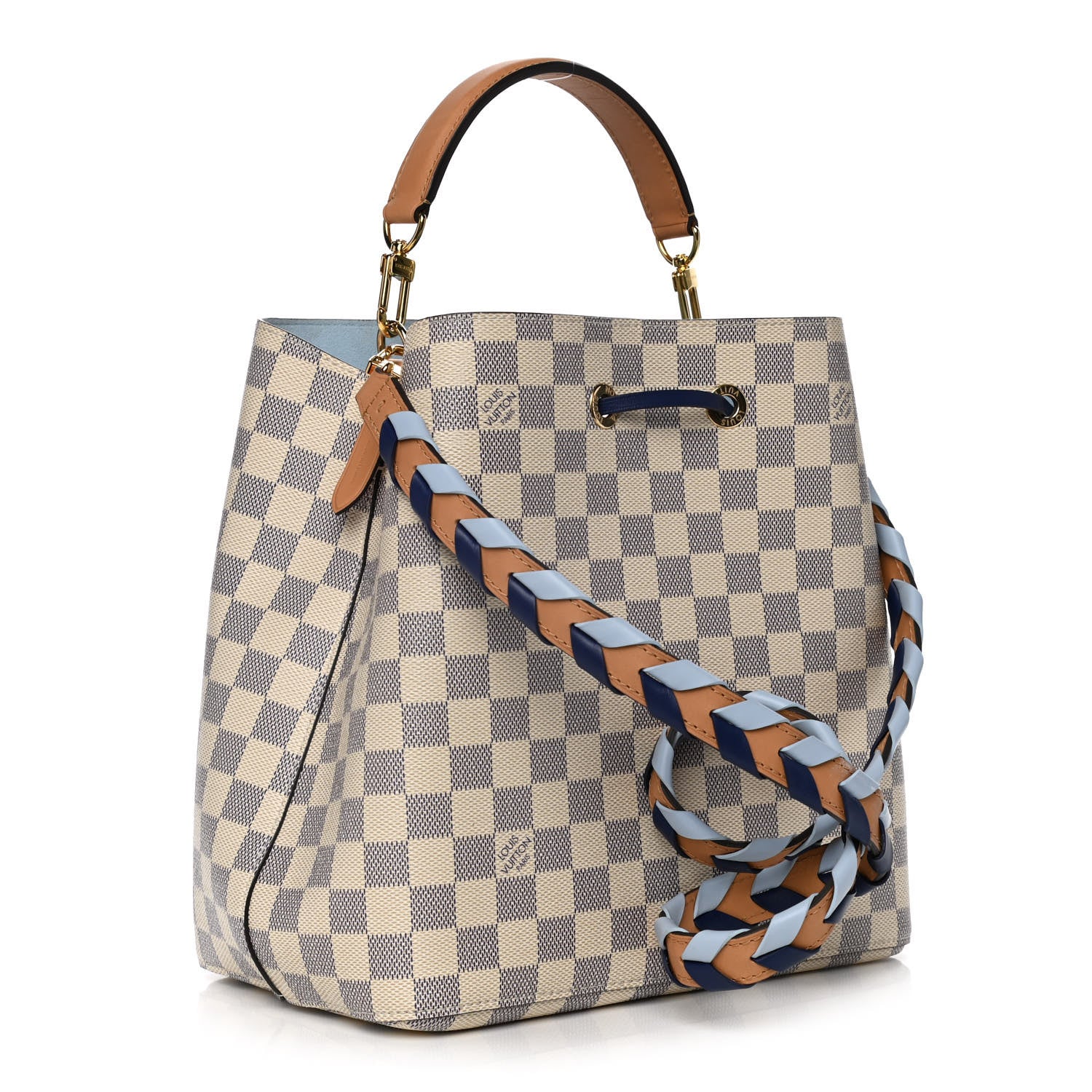 Louis Vuitton Damier Azur Braided Neonoe MM Blue 3 of 14