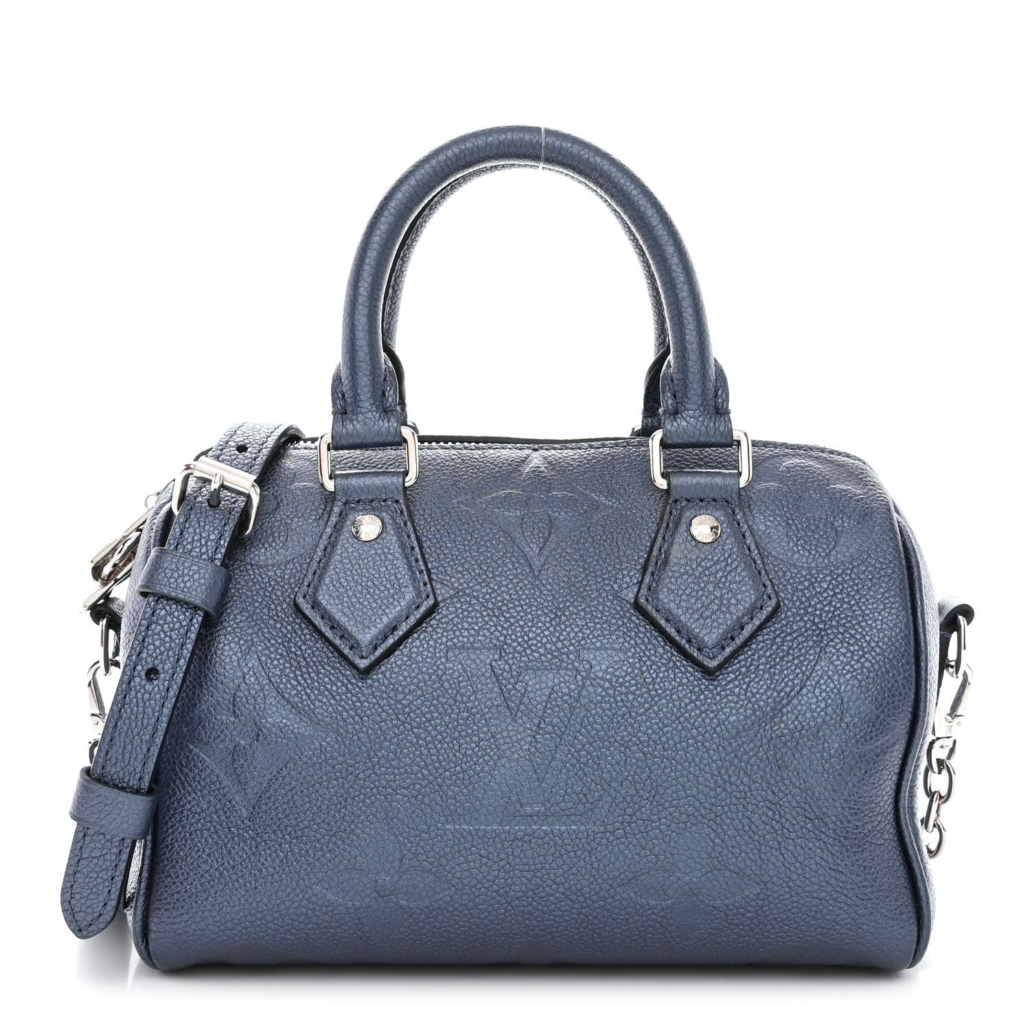 Louis Vuitton Metallic Empreinte Monogram Giant Speedy Bandouliere 20 Navy Nacre 1 of 11