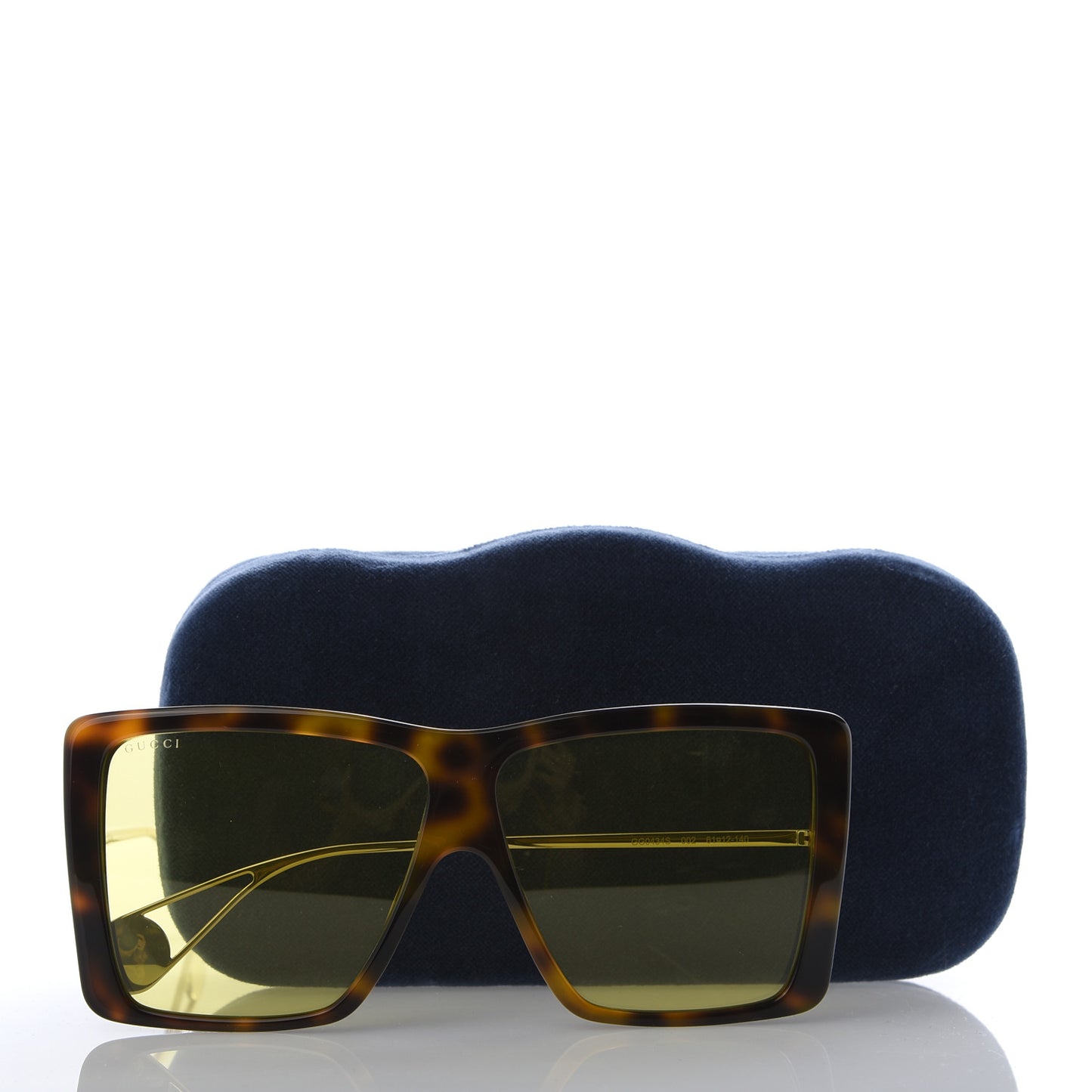 Acetate Oversize Square Frame GG0434S Sunglasses Havana Yellow