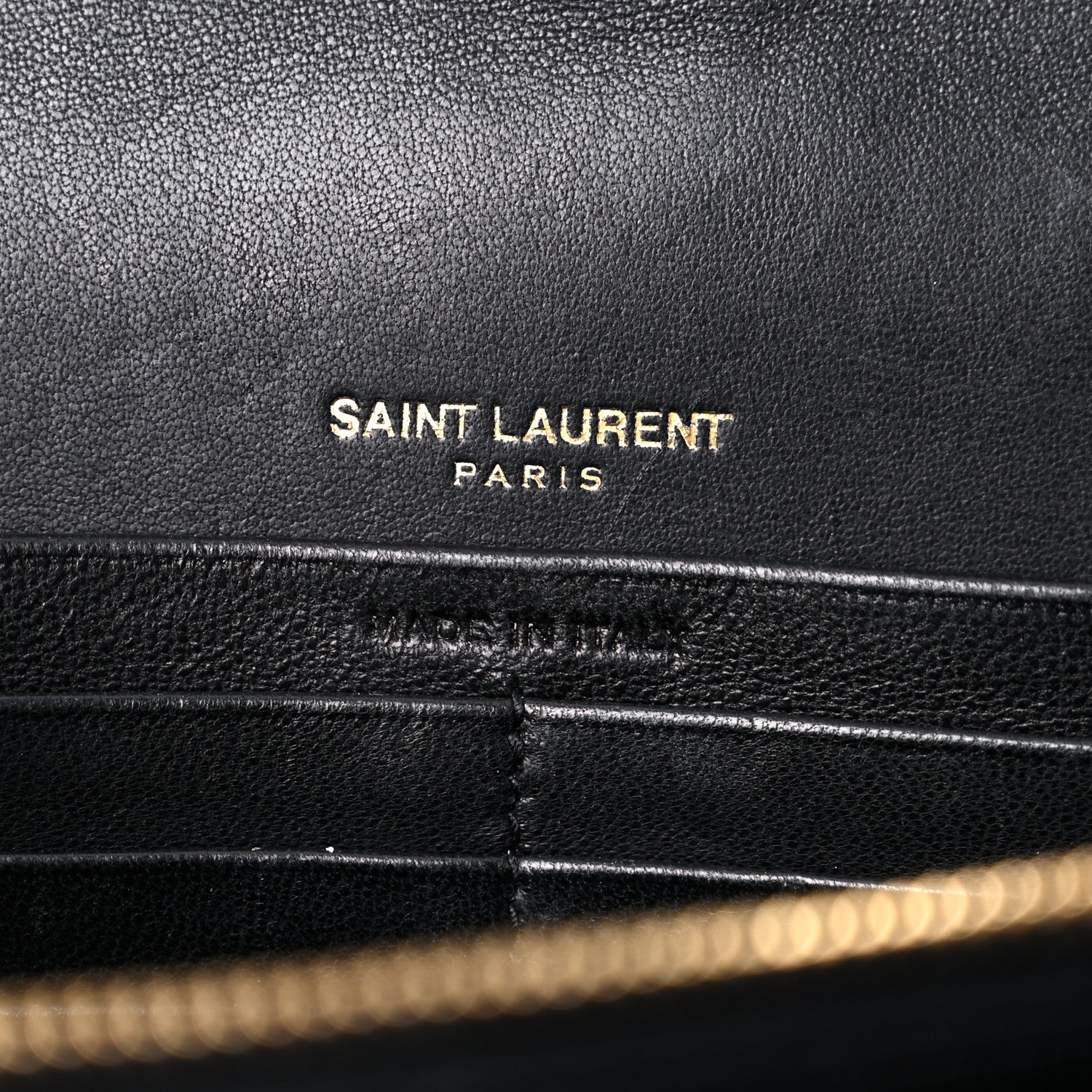 Saint Laurent Lambskin Matelasse Monogram Vicky Chain Wallet Black 6 of 24