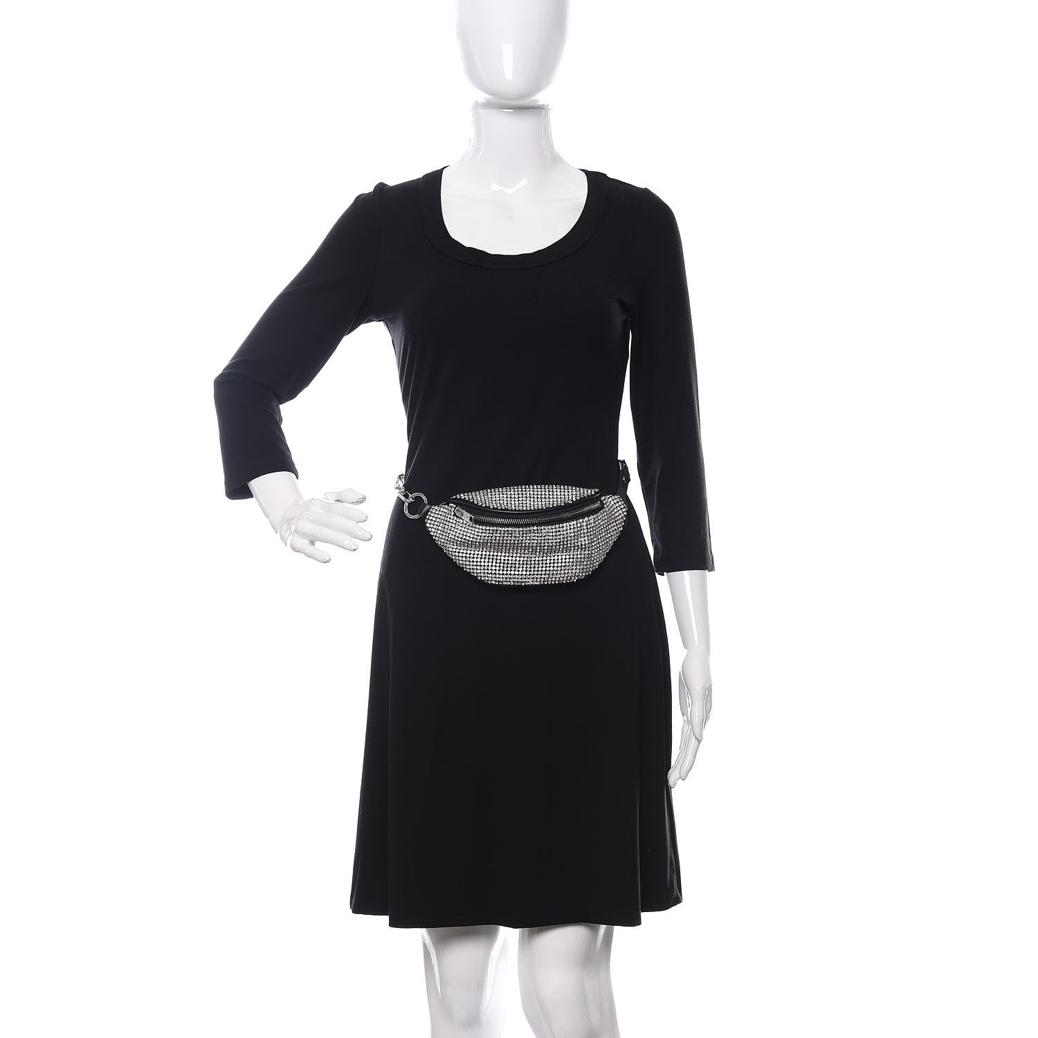 Alexander Wang Rhinestone Mesh Mini Attica Belt Bag Black 2 of 10