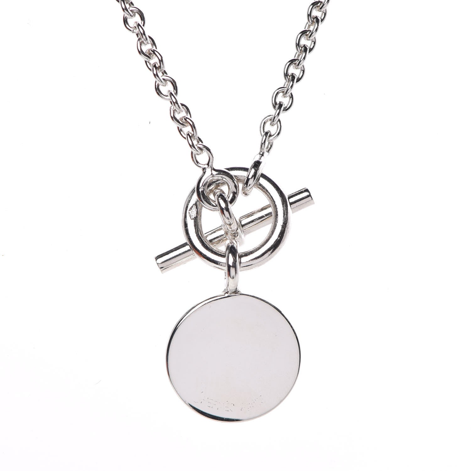 Hermes Sterling Silver Amulettes H Confettis Pendant Necklace 5 of 7