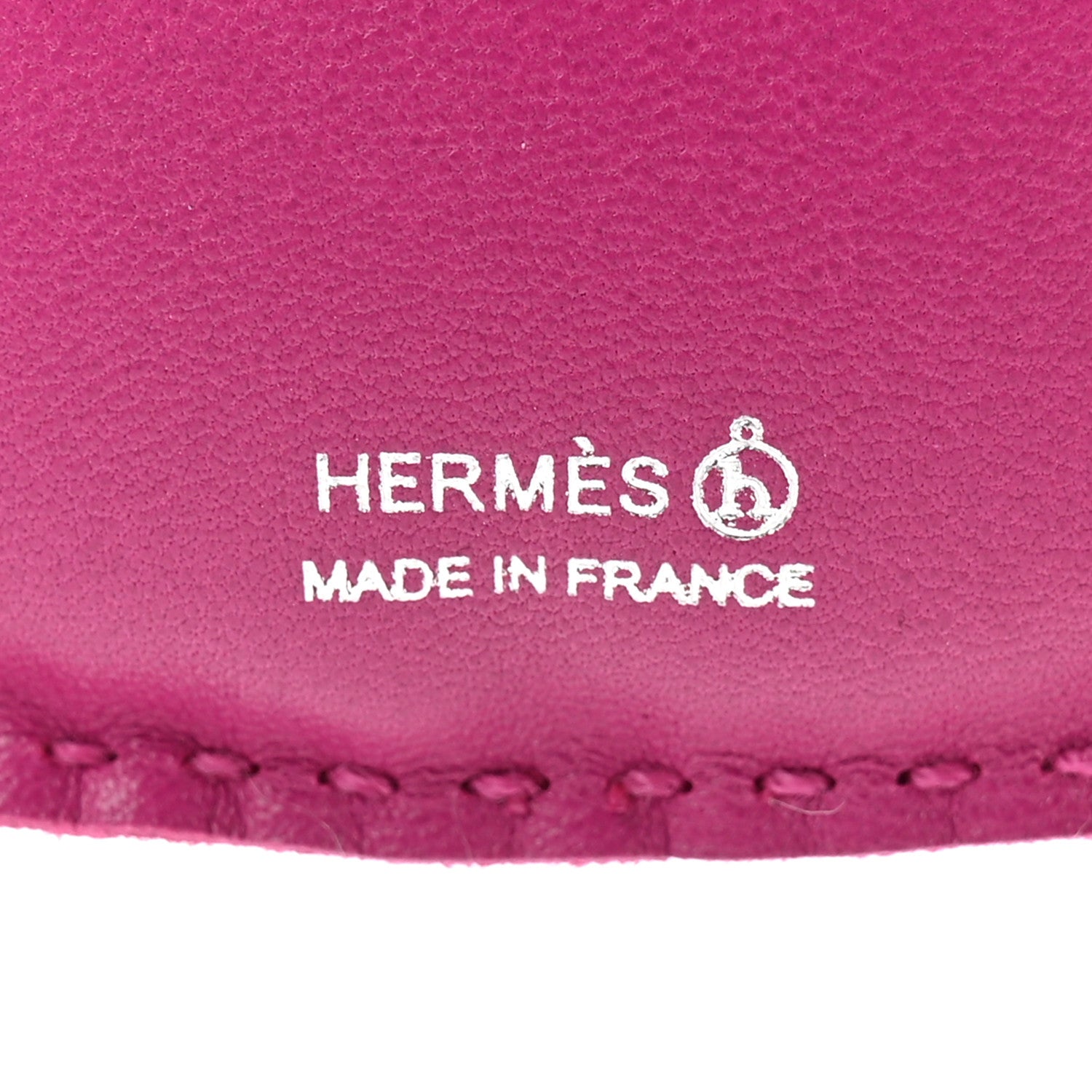 Hermes Milo Lambskin Epsom Suede Petit H Bubble Tea Charm Rose Pourpre Mauve Pale 3 of 4