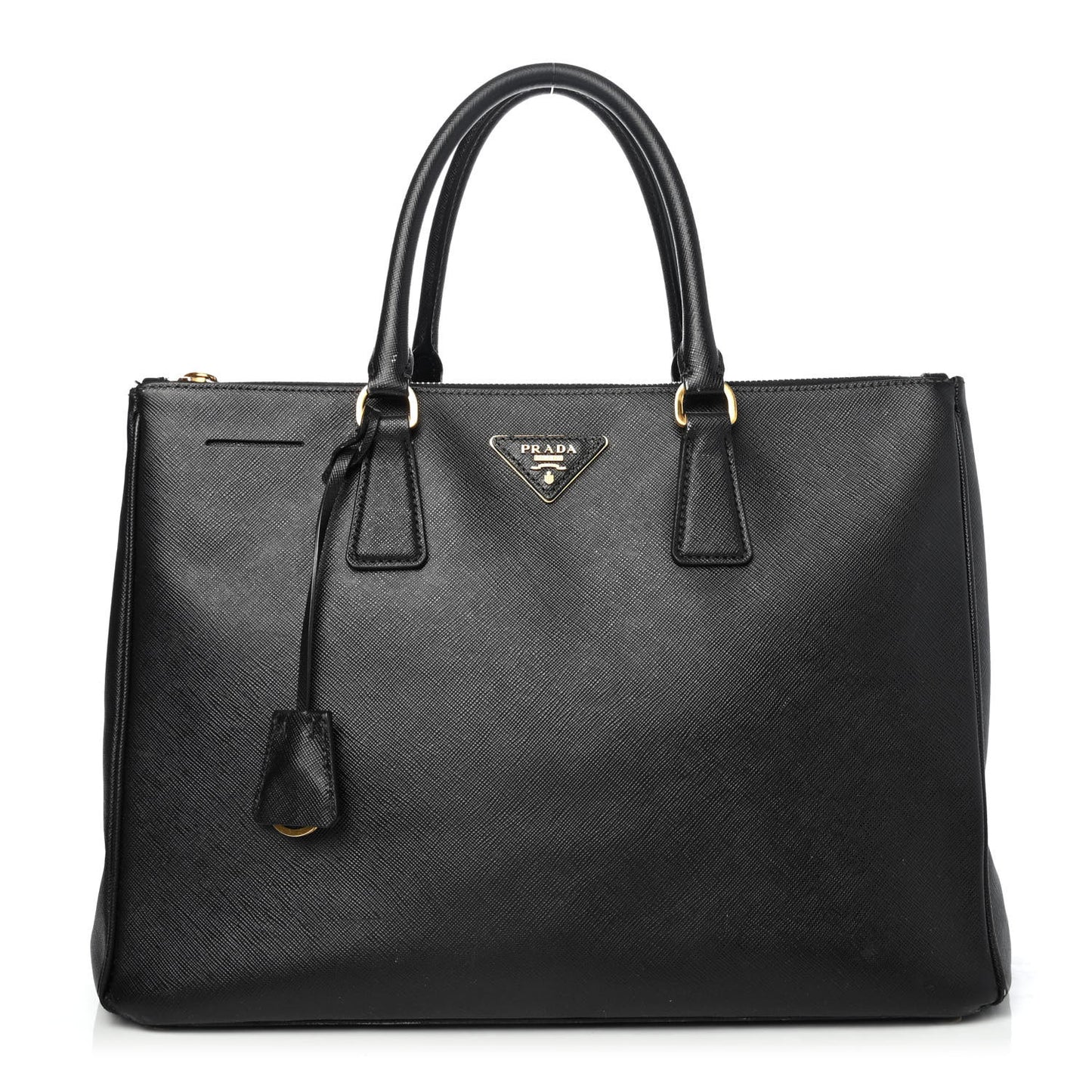 Saffiano Large Galleria Double Zip Tote Black