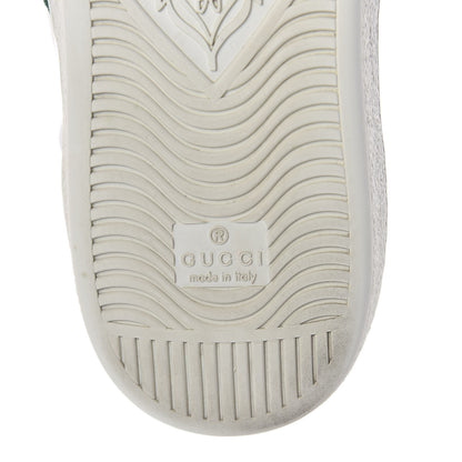 Gucci Miro Soft Calfskin Laminated Ayers Web Bee Embroidered Mens Ace Sneakers 9 White Red Flame Green 6 of 10