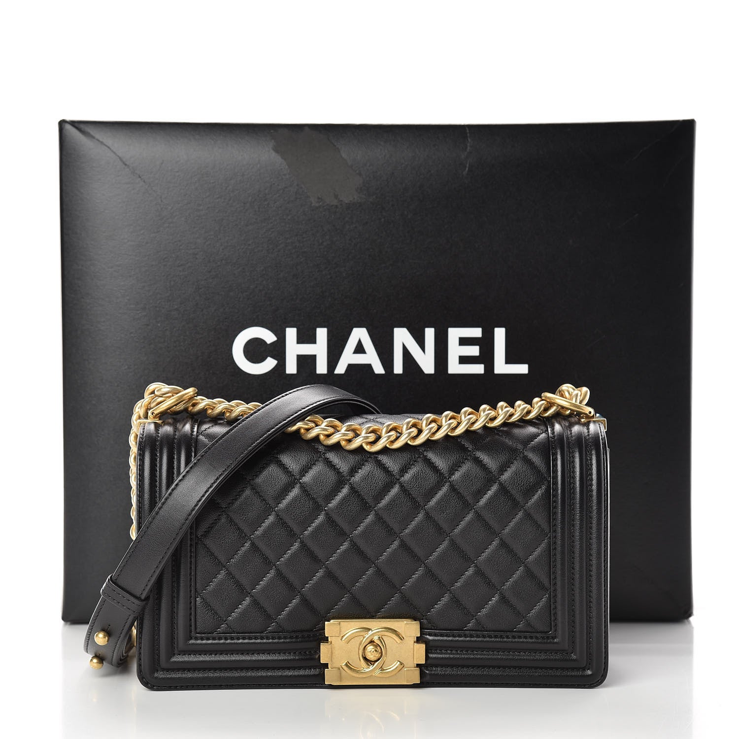 Chanel Calfskin Quilted Medium Boy Flap Black 12 of 12