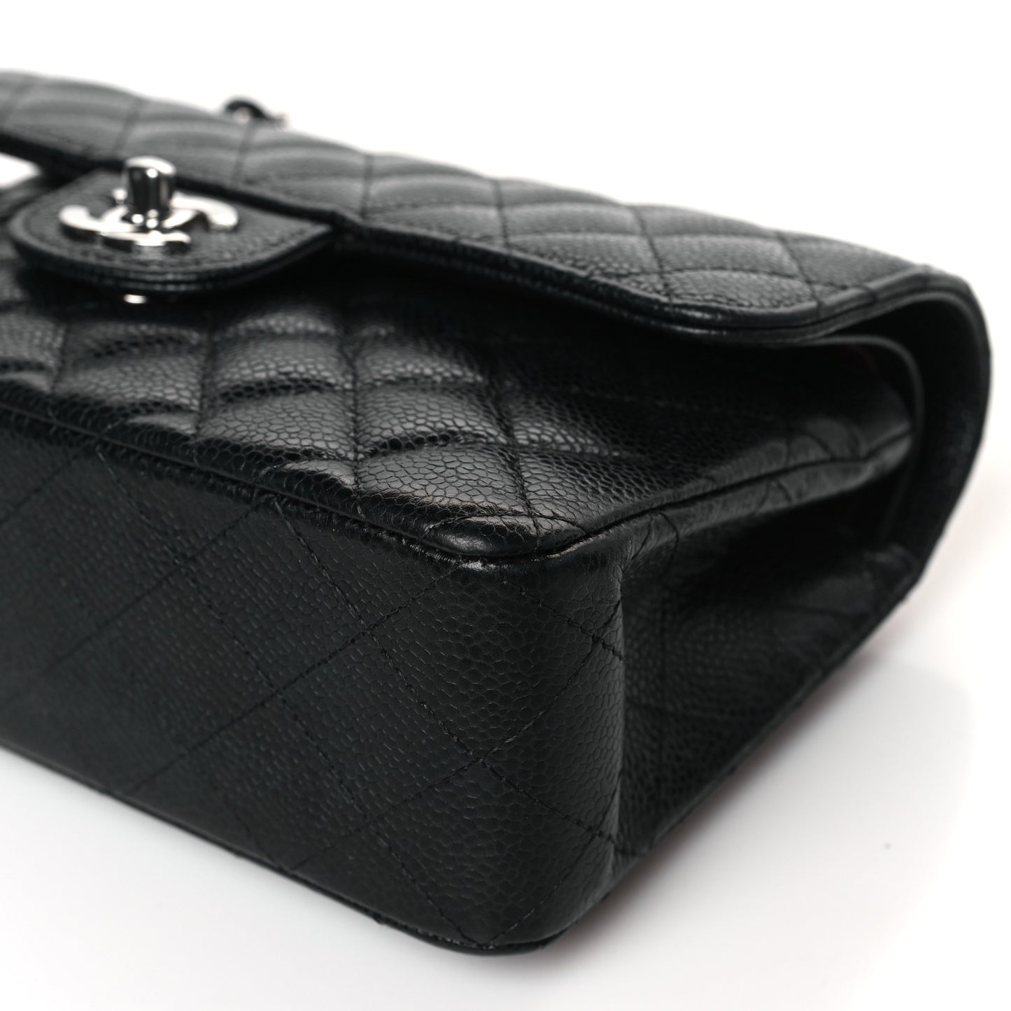 Caviar Quilted Small Double Flap Black