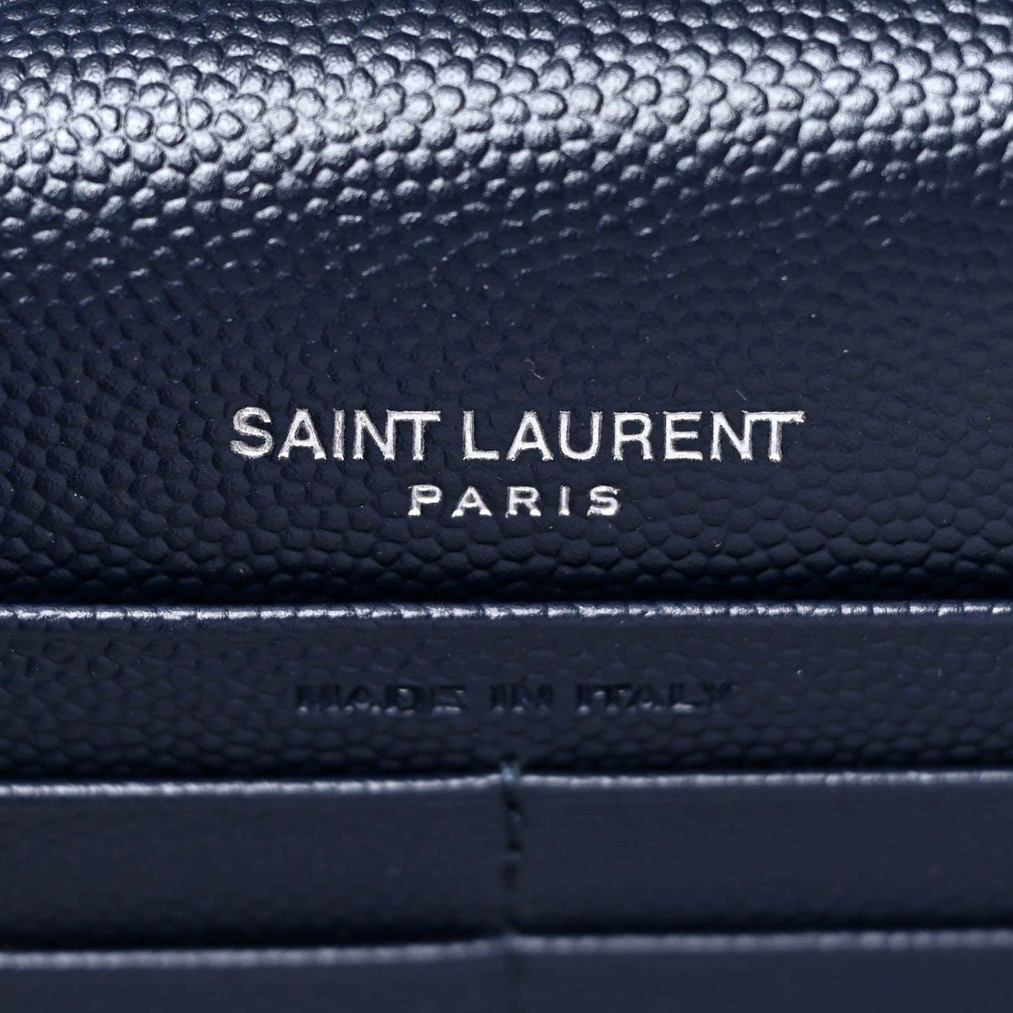 Grain De Poudre Matelasse Chevron Monogram Envelope Chain Wallet Black