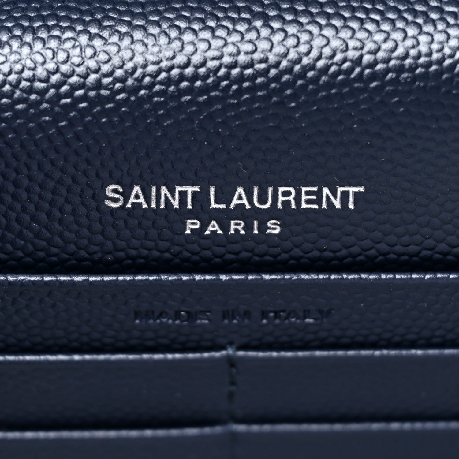Saint Laurent Grain De Poudre Matelasse Chevron Monogram Envelope Chain Wallet Black 5 of 9