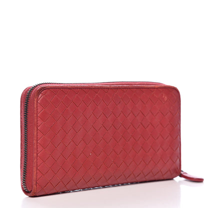 Bottega Veneta Nappa Intrecciato Zip Around Wallet Red 3 of 15