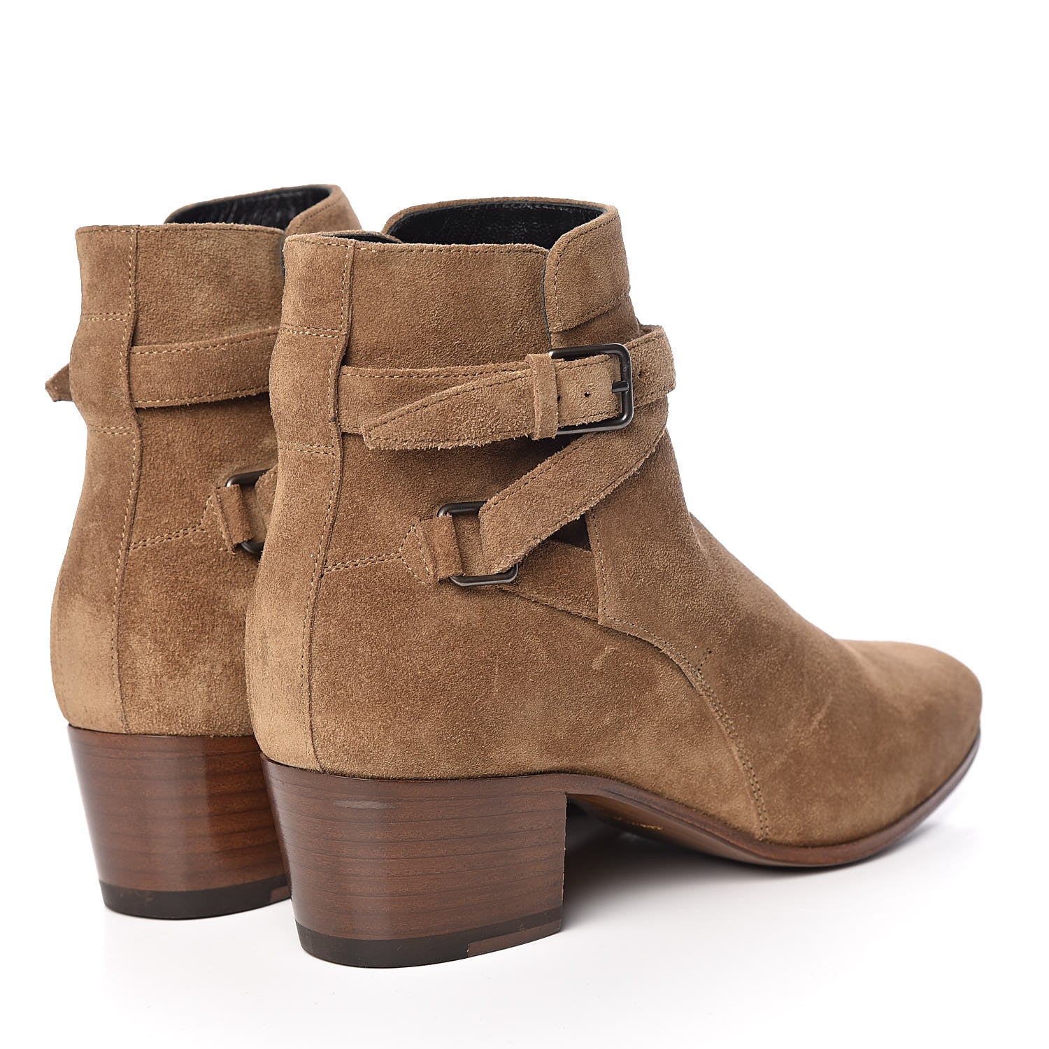 Saint Laurent Suede Womens Blake Ankle Boots 36 New Sigaro 4 of 10
