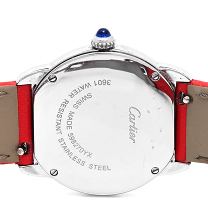 Cartier Stainless Steel Calfskin 29mm Ronde Solo Quartz Watch Red 4 of 4