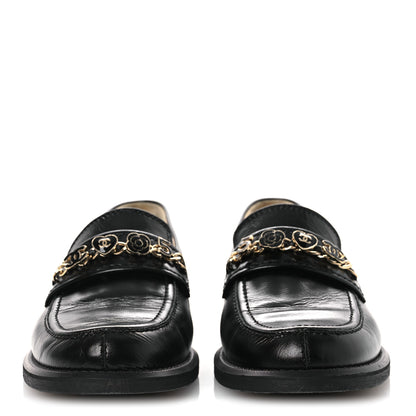 Chanel Calfskin Enamel Charms Mocassin Loafers 39.5 Black 5 of 24