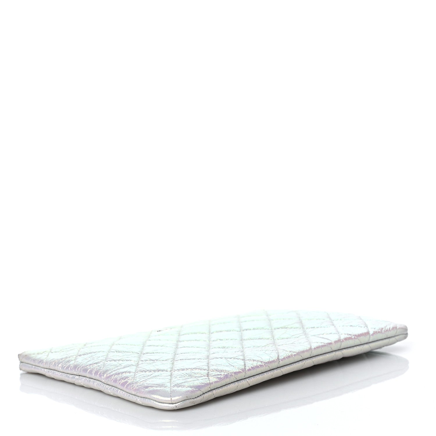 Chanel Iridescent Lambskin Quilted Medium Cosmetic Case Ivory 4 of 9