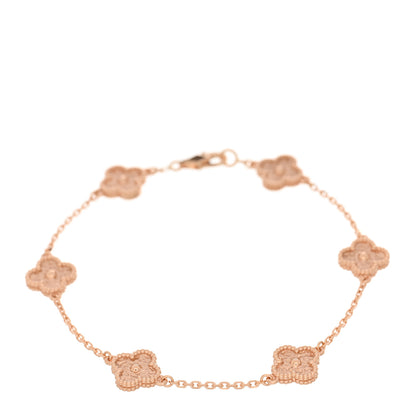 Van Cleef & Arpels 18K Rose Gold 6 Motifs Sweet Alhambra Bracelet 1 of 4
