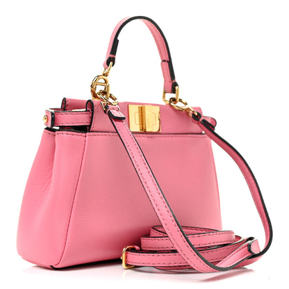 Fendi Shiny Nappa Micro Peekaboo Iconic Satchel Rosa Fluo 5 of 30