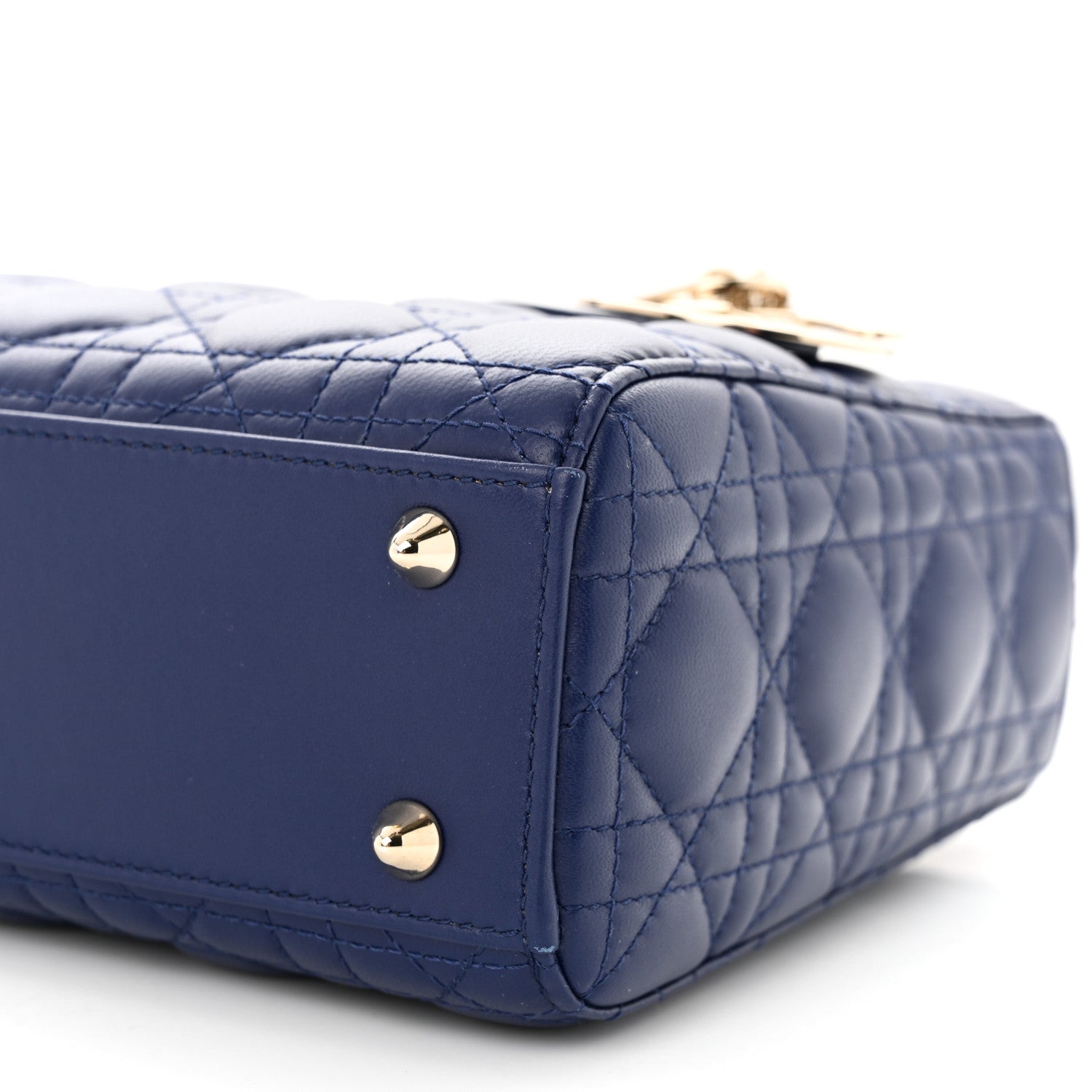 Christian Dior Lambskin Cannage Small My ABCDior Lady Dior Royal Blue 10 of 12