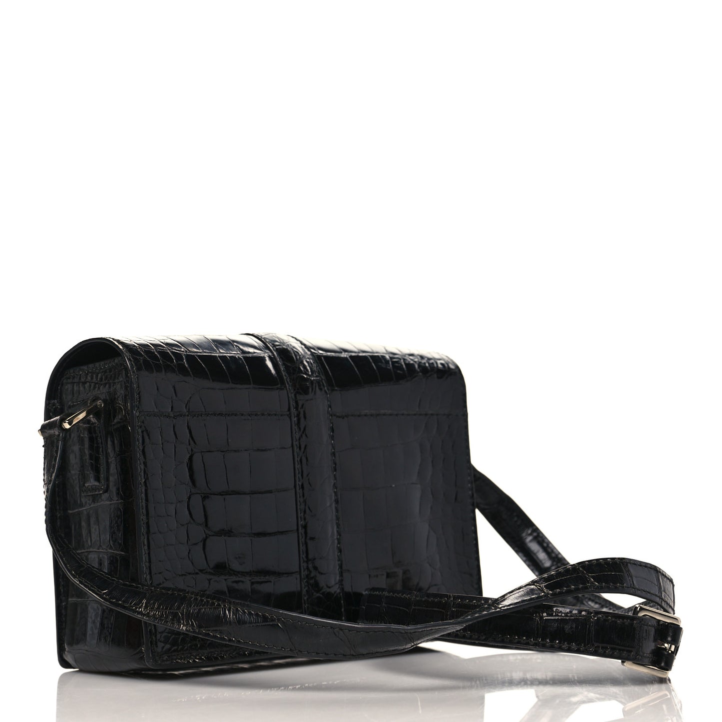 Crocodile Altea Shoulder Bag Black