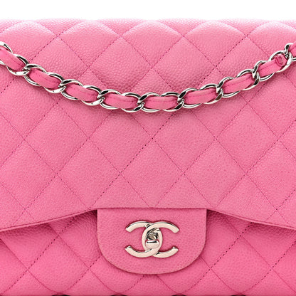 Chanel Iridescent Caviar Quilted Jumbo Double Flap Pink 8 of 11