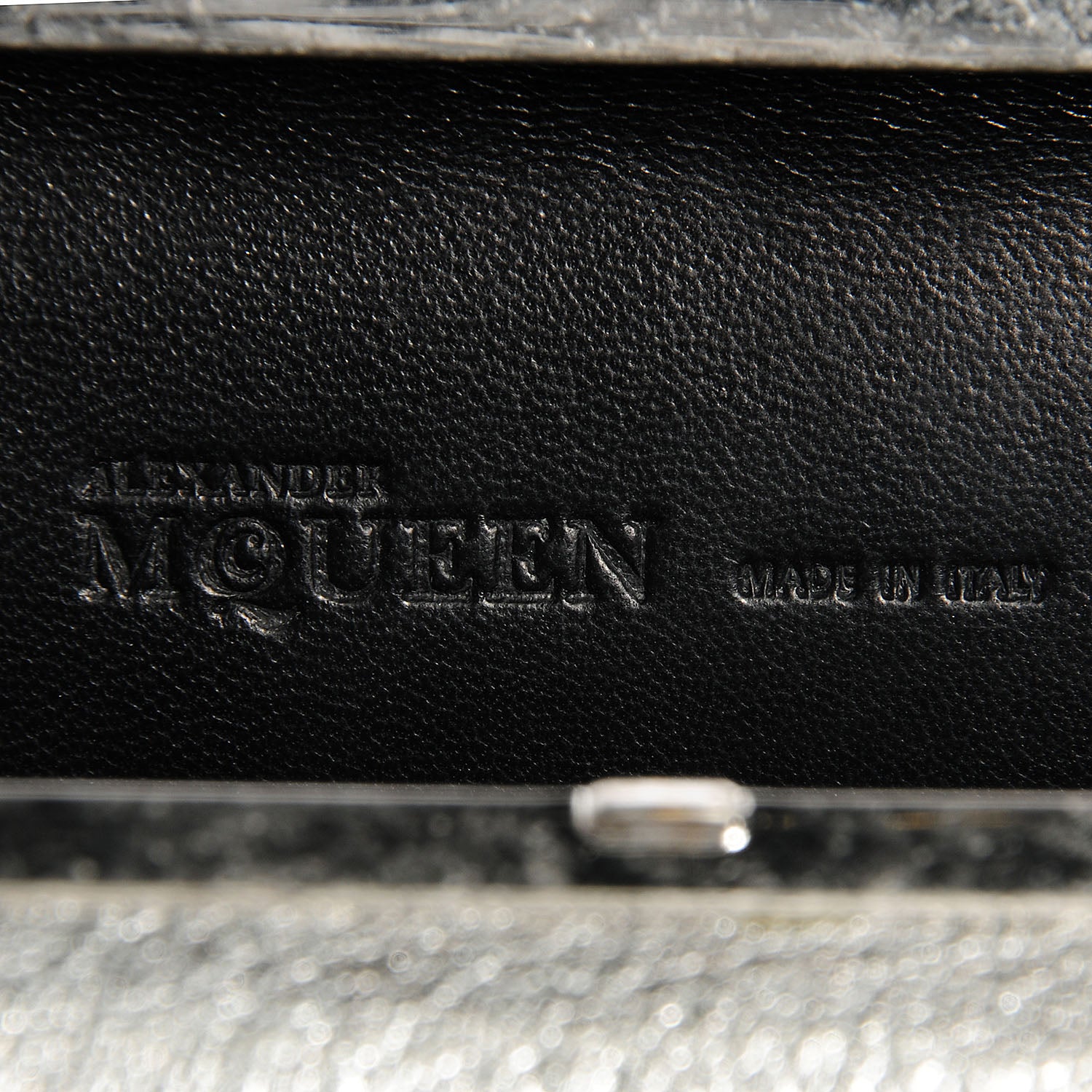 Alexander McQueen Tarnished Nappa Knuckle Box Clutch Metallic Silver 6 of 11